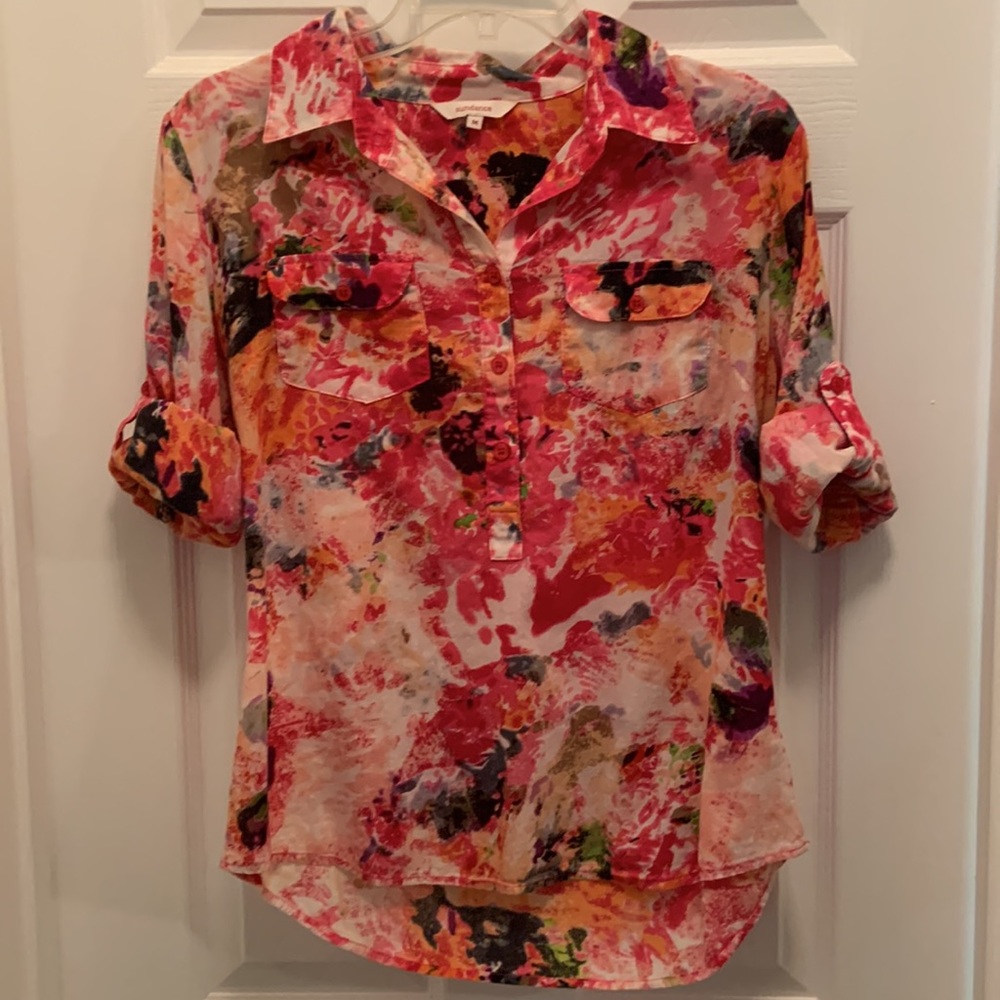 Sundance Floral Bleach Tie Dye Top
